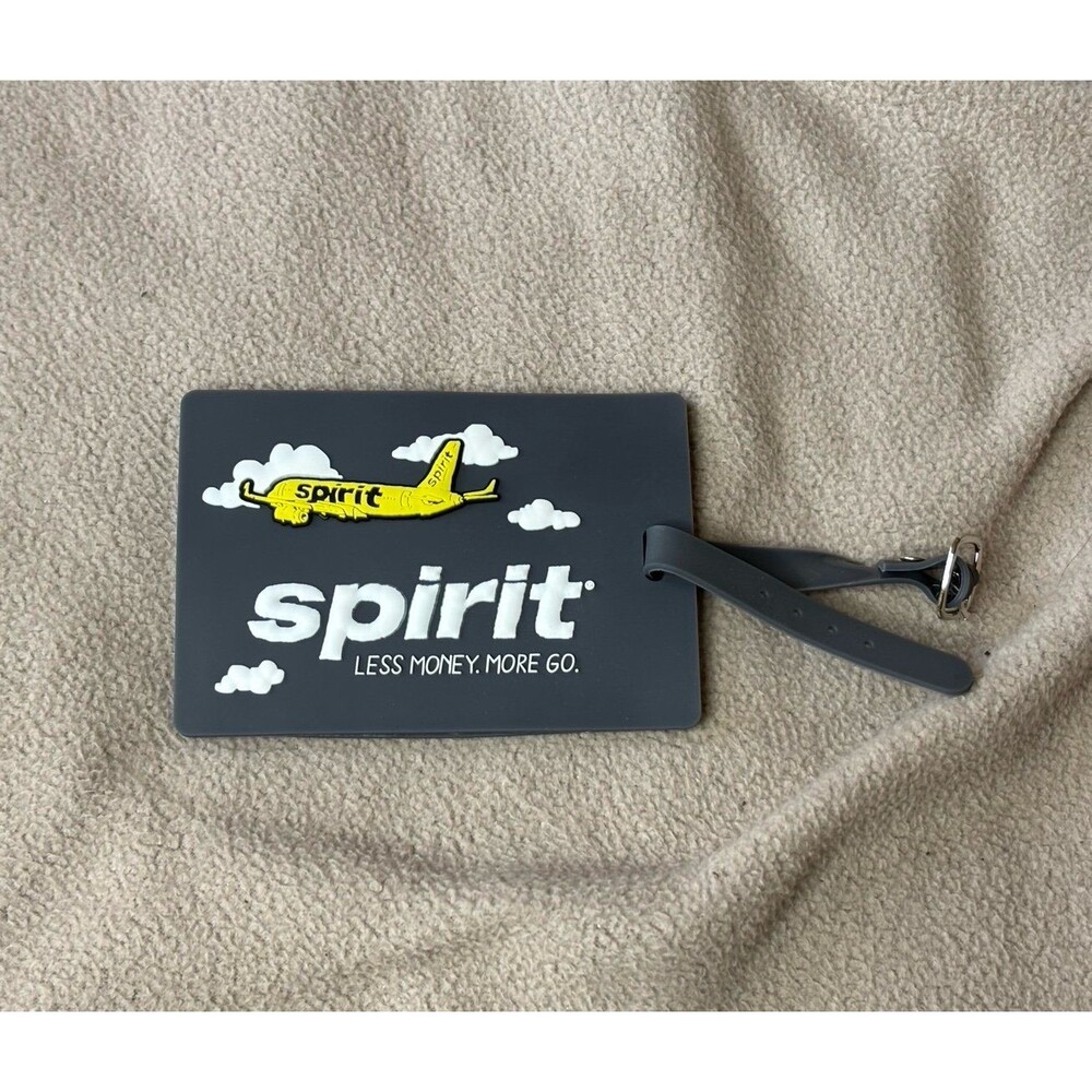 Spirit Airlines Airplane Luggage Tag Gray Travel Aviation Memorabilia New